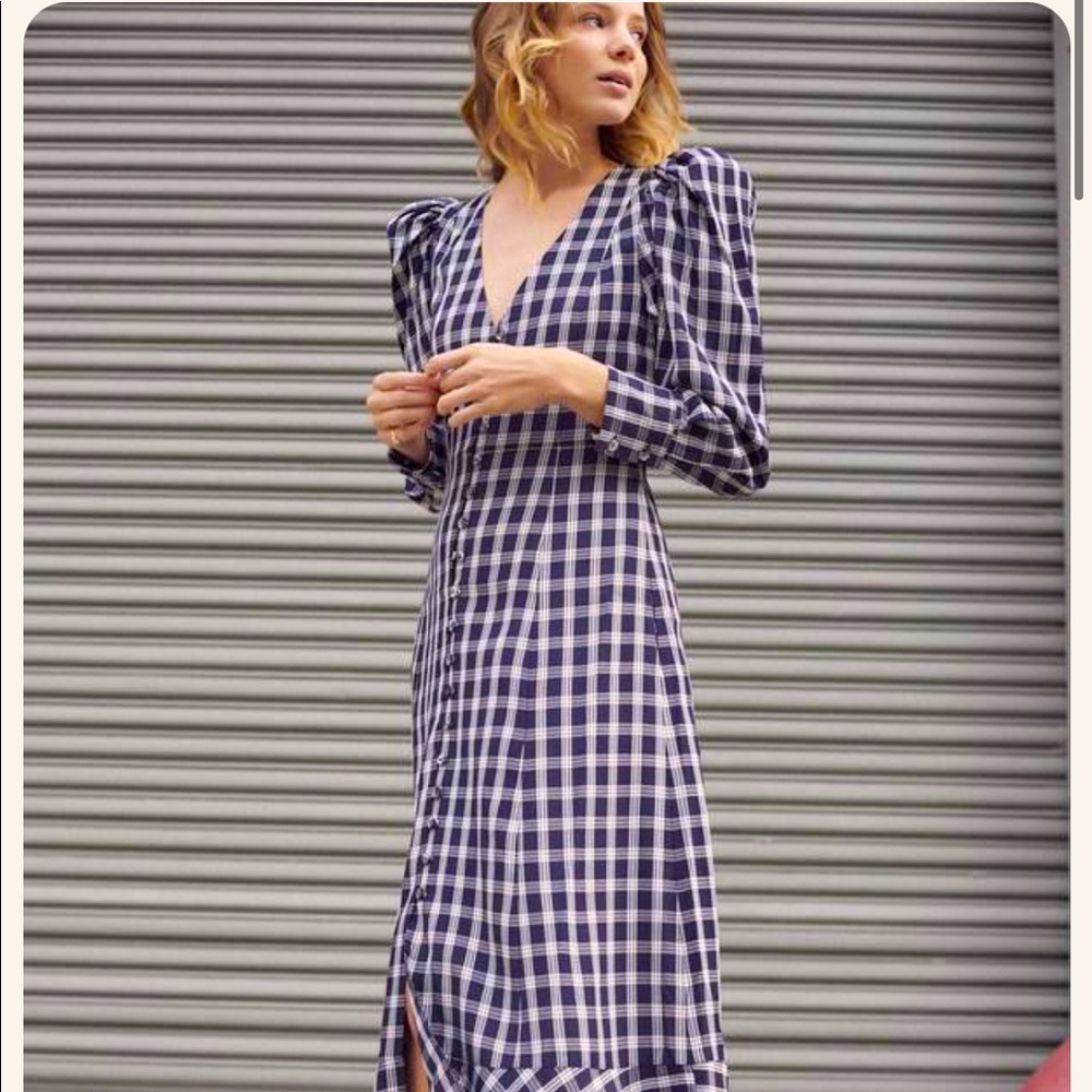 Mr. Larkin Penny Dress in Navy Plaid
